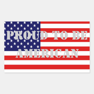 Patriottisch en krachtig Trots om Amerikaan te zij Rechthoekige Sticker