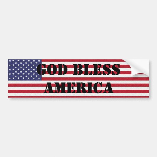 Patriottisch en machtig God Bless America Bumpersticker (Voorkant)