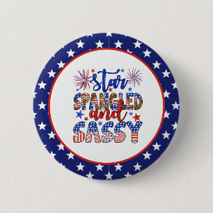 Patriottisch en sassy ronde button 5,7 cm