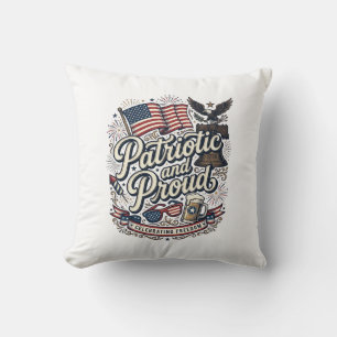 Patriottisch en trots vintage vier juli kussen
