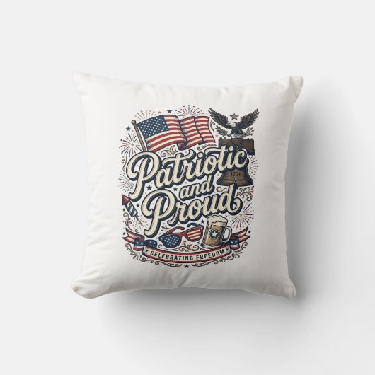 Patriottisch en trots vintage vier juli kussen (Voorkant)