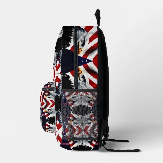 Patriottisch en Vlag en Adelaar Bedrukte Rugzak (Rechts)