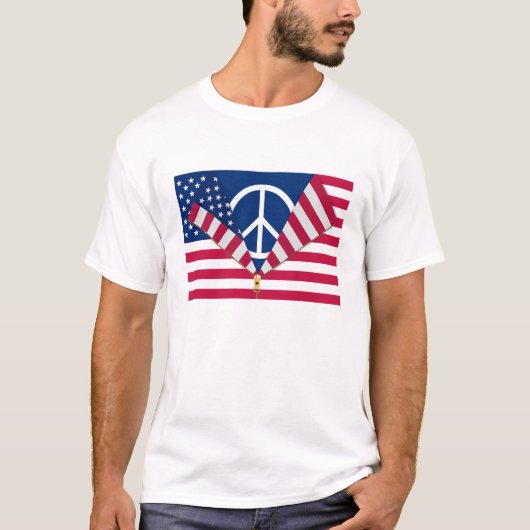 Patriottisch en vredelievend t-shirt (Voorkant)