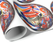 Patriottisch Engeland Londen collage kunst accesso Cadeaupapier (Rol Hoek)