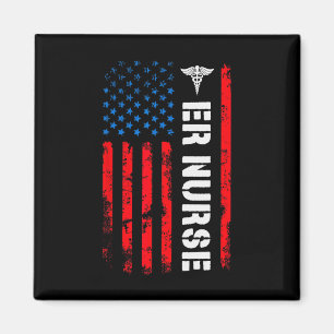 Patriottisch Er Verpleegster Shirt Retro Amerikaan Magneet