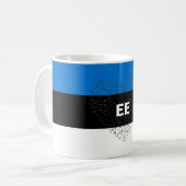 Patriottisch Estland Vlag met een muziekhart Koffiemok (Voorkant links)