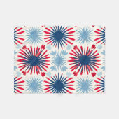 Patriottisch Fireworks-patroon Fleece Deken (Voorkant (Horizontaal))