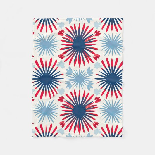 Patriottisch Fireworks-patroon Fleece Deken (Voorkant)