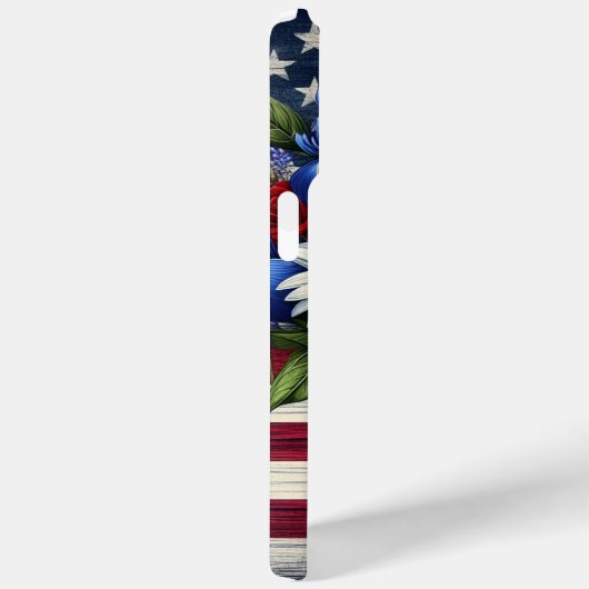 Patriottisch, floraal verdrietig Amerikaans Case-Mate iPhone Case (Achterkant / Rechts)