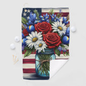 Patriottisch, floraal verdrietig Amerikaans Golfhanddoek (Insitu)