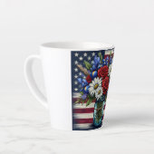 Patriottisch, floraal verdrietig Amerikaans Latte Mok (Linkerhoek)