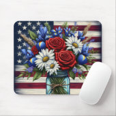Patriottisch, floraal verdrietig Amerikaans Muismat (Met muis)