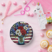 Patriottisch, floraal verdrietig Amerikaans Papieren Kommen (Feest)