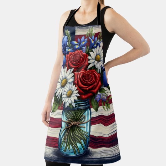 Patriottisch, floraal verdrietig Amerikaans Schort (Insitu)