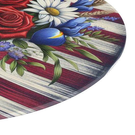 Patriottisch, floraal verdrietig Amerikaans Snijplank (Hoek)