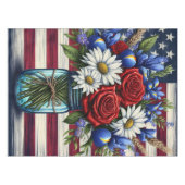 Patriottisch, floraal verdrietig Amerikaans Tafelkleed (Voorkant (Horizontaal))