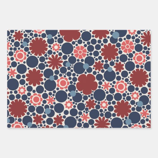 Patriottisch Floral patroon Juli Vierde Partij  Inpakpapier Vel (Voorkant 3)