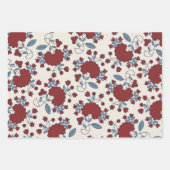 Patriottisch Floral patroon Juli Vierde Partij  Inpakpapier Vel (Voorkant 2)