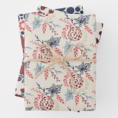 Patriottisch Floral patroon Juli Vierde Partij  Inpakpapier Vel (In situ)