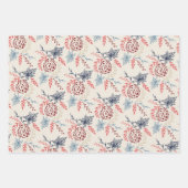 Patriottisch Floral patroon Juli Vierde Partij  Inpakpapier Vel (Voorkant)