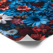 Patriottisch Floral Peace Symbol Poster (Hoek)