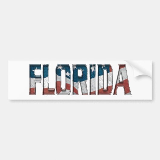 Patriottisch Florida op Amerikaanse vlag Bumpersticker (Voorkant)
