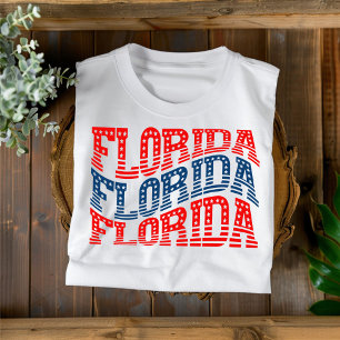 Patriottisch Florida rood en blauw Boho T-shirt