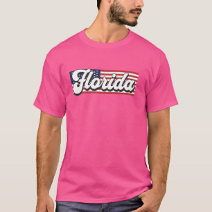 Patriottisch Florida Verenigde Staten Vlag Streep T-shirt