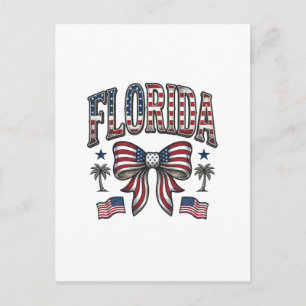 Patriottisch Florida Vintage Boog Vier Juli T-shir Briefkaart