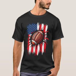 Patriottisch Football 4 juli Amerikaanse vlag T-shirt
