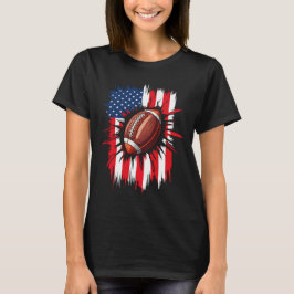 Patriottisch Football 4 juli Amerikaanse vlag T-shirt