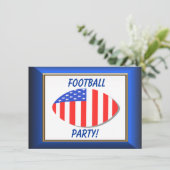 Patriottisch Football Uitnodiging Briefkaart (Staand voorkant)