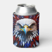 Patriottisch fractal eagles-T-shirt Blikjeskoeler (Blikje Voorkant)