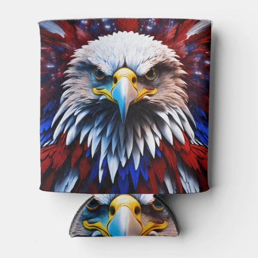 Patriottisch fractal eagles-T-shirt Blikjeskoeler (Voorkant)