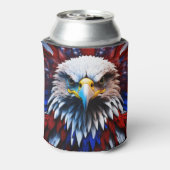 Patriottisch fractal eagles-T-shirt Blikjeskoeler (Blikje Achterkant)