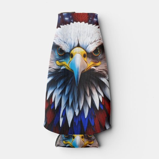 Patriottisch fractal eagles-T-shirt Flesjeskoeler (Voorkant)