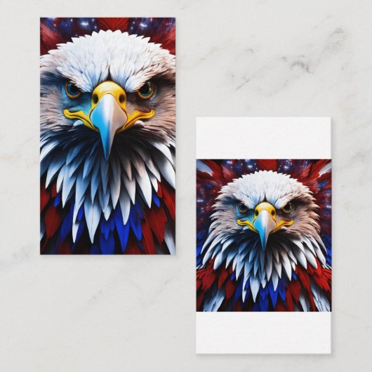 Patriottisch fractal eagles-T-shirt Visitekaartje (Voorkant / Achterkant)