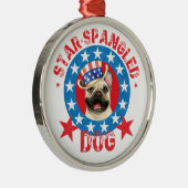 Patriottisch Frenchie Metaal Ornament (Rechts)