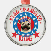 Patriottisch Frenchie Metaal Ornament (Voorkant)