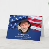 Patriottisch Funeral American Flag Photo Memorial Bedankkaart