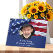 Patriottisch Funeral American Flag Photo Memorial Bedankkaart