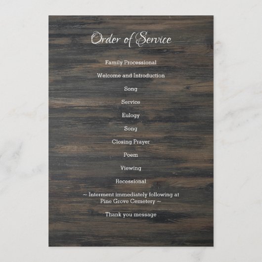 Patriottisch Funeral American Flag Veteran Memoria Programmakaart (Achterkant)