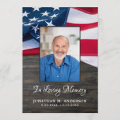 Patriottisch Funeral American Flag Veteran Memoria Programmakaart (Voorkant)