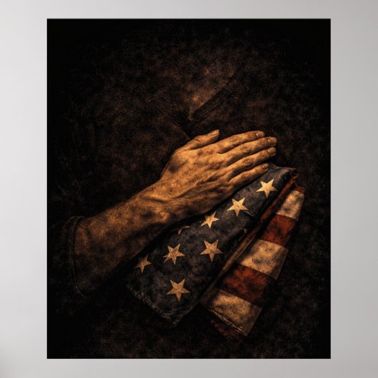 Patriottisch Gebed Vintage  Poster (Voorkant)