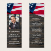 Patriottisch gedenkteken Foto Funeral Prayer Bladw Mini Visitekaartjes (Voorkant /achterkant)