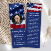 Patriottisch gedenkteken Foto Funeral Prayer Bladw Mini Visitekaartjes