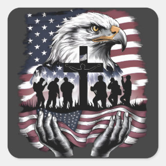 Patriottisch Gedenkteken Vierkante Sticker