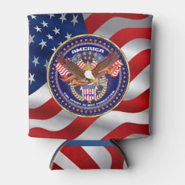 Patriottisch gedimd. 3 inch (diameter), hoogte van blikjeskoeler