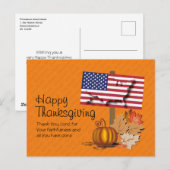 patriottisch | Geef Bedankt | AMERIKAANSE THANKSGI Briefkaart (Voorkant / Achterkant)