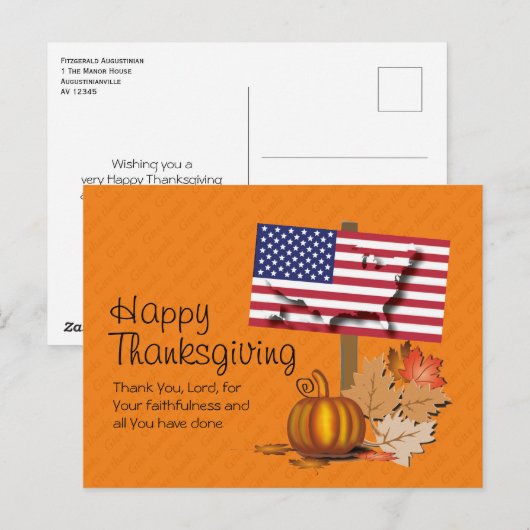 patriottisch | Geef Bedankt | AMERIKAANSE THANKSGI Briefkaart (Voorkant / Achterkant)
